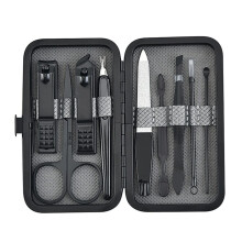 Manicure Set Stainless Steel Pedicure Kit 9pcs with Leather Case for Travel Grooming