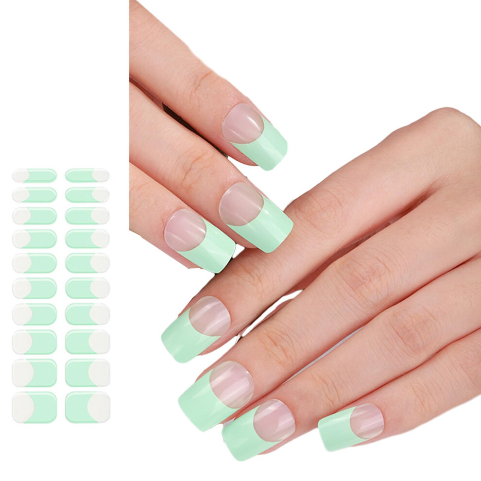 French Gel Nail Stickers Semi Cured UV Salon Quality Preshaped Durable Adhesive Nail Strips