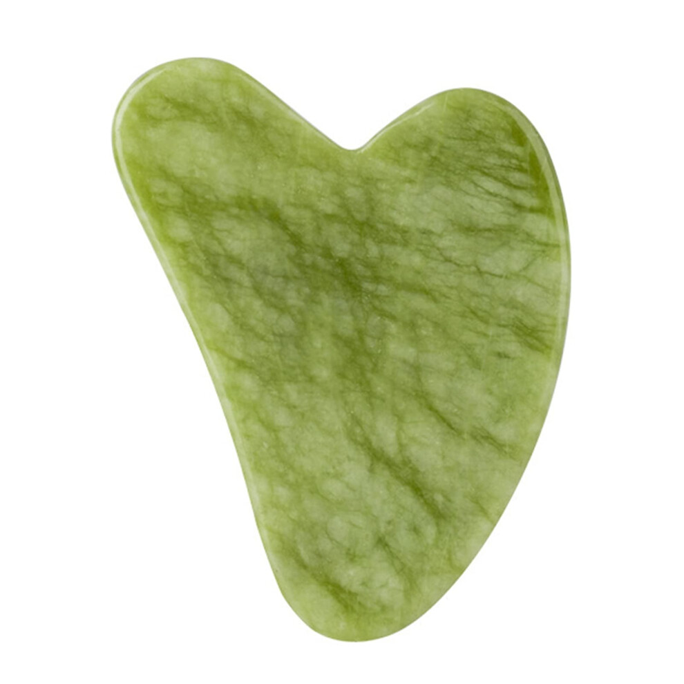 Green Heartshaped Jade Guasha Tool For Facial And Body Massage Scraper, Lymphatic Drainage, Fruit