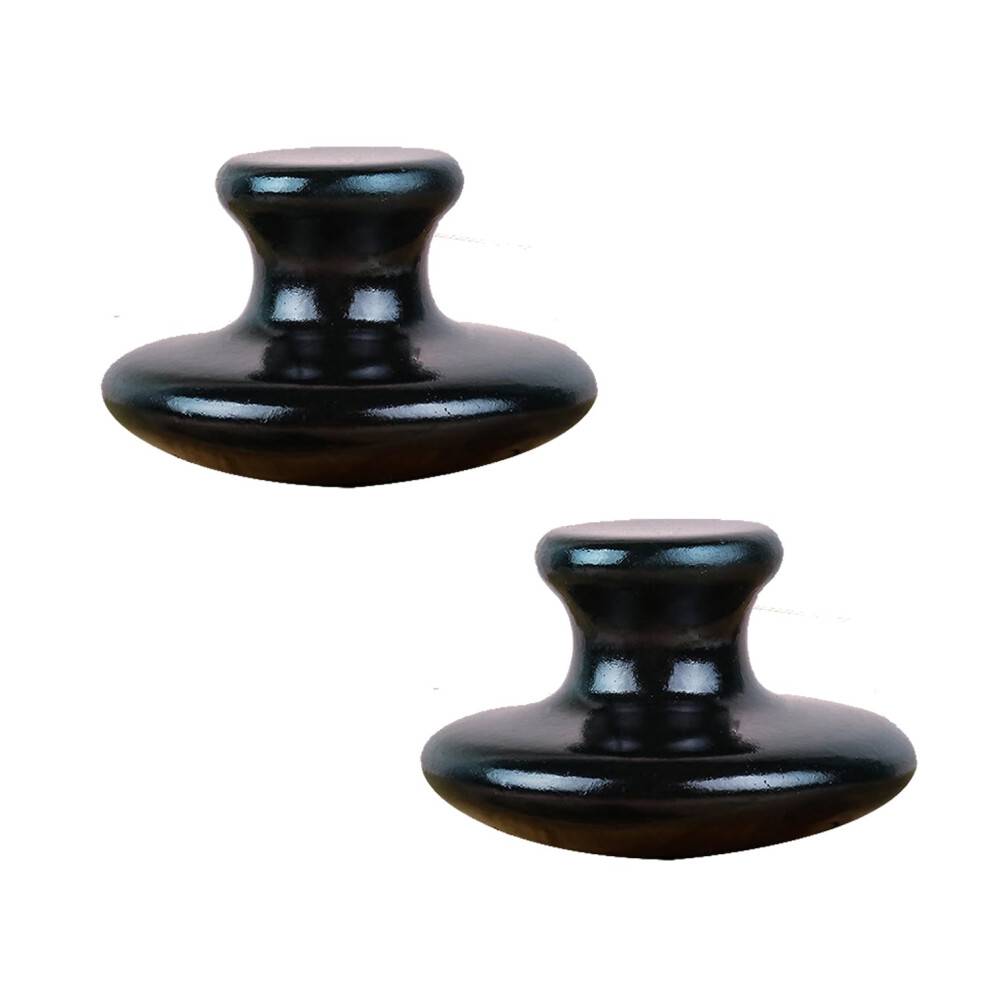 Black Gua Sha Massage Tool Mushroom Shape Natural Bian Stone For Face And Body Antiaging 2 Pack