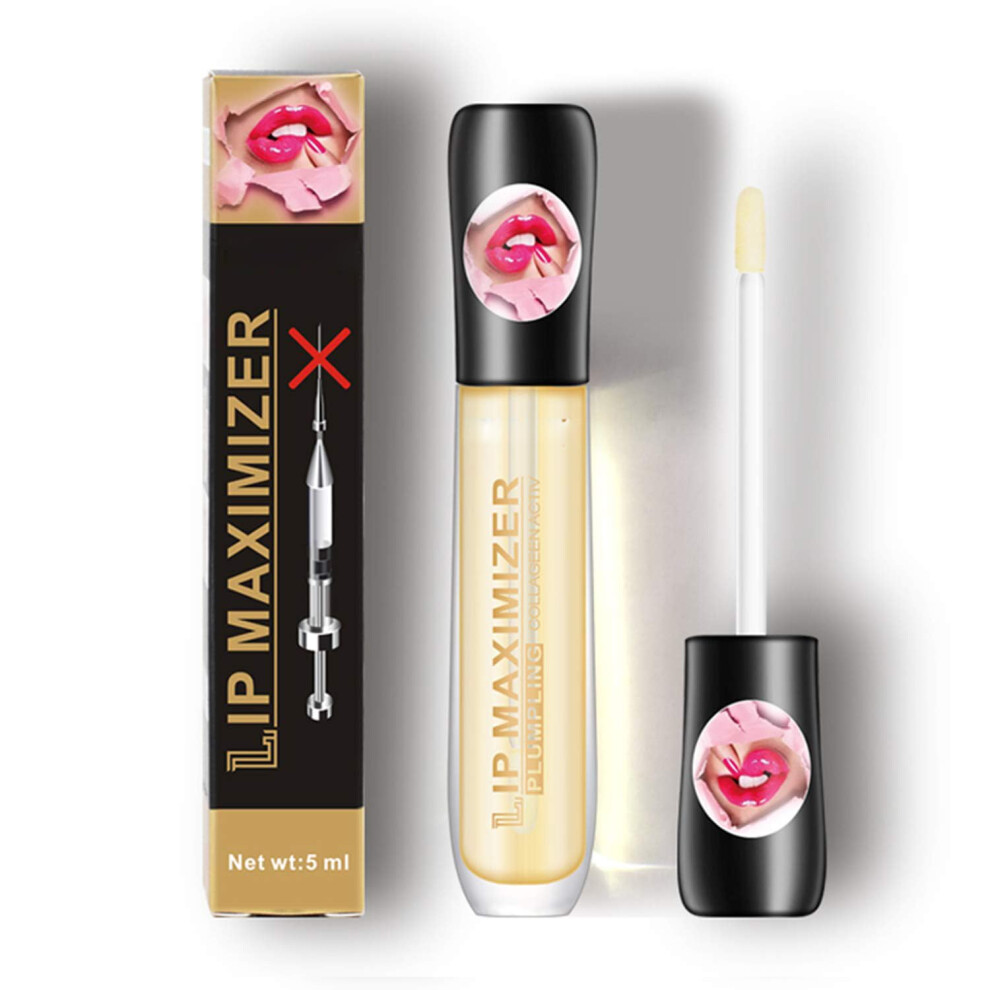 Lip Plumper Gloss with Instant Volume Boost and Hydrating Vitamin E Cool Mint for Fuller Lips