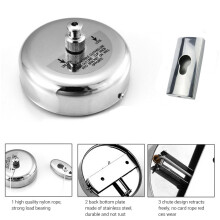 Retractable Stainless Steel Clothesline with 2.8m Nylon Rope, Punch-Free