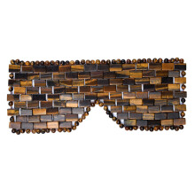 Jade Eye Mask with Soft Comfort Cover for Cooling Relief and Relaxation, Tiger Eye Stone