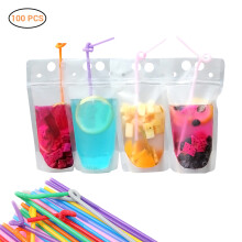 100 sachets givrés pour boissons avec pailles, 400–500 ml