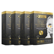 24K Gold Under Eye Patches for Puffiness, Dark Circles and Wrinkles – 4 Count Pack