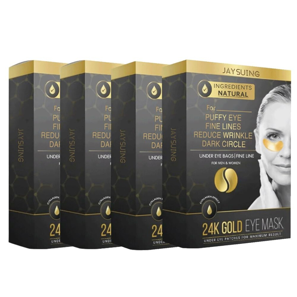 Gold/Dark 24K Under Eye Patches For Puffiness, Circles And Wrinkles Â 4 Count Pack
