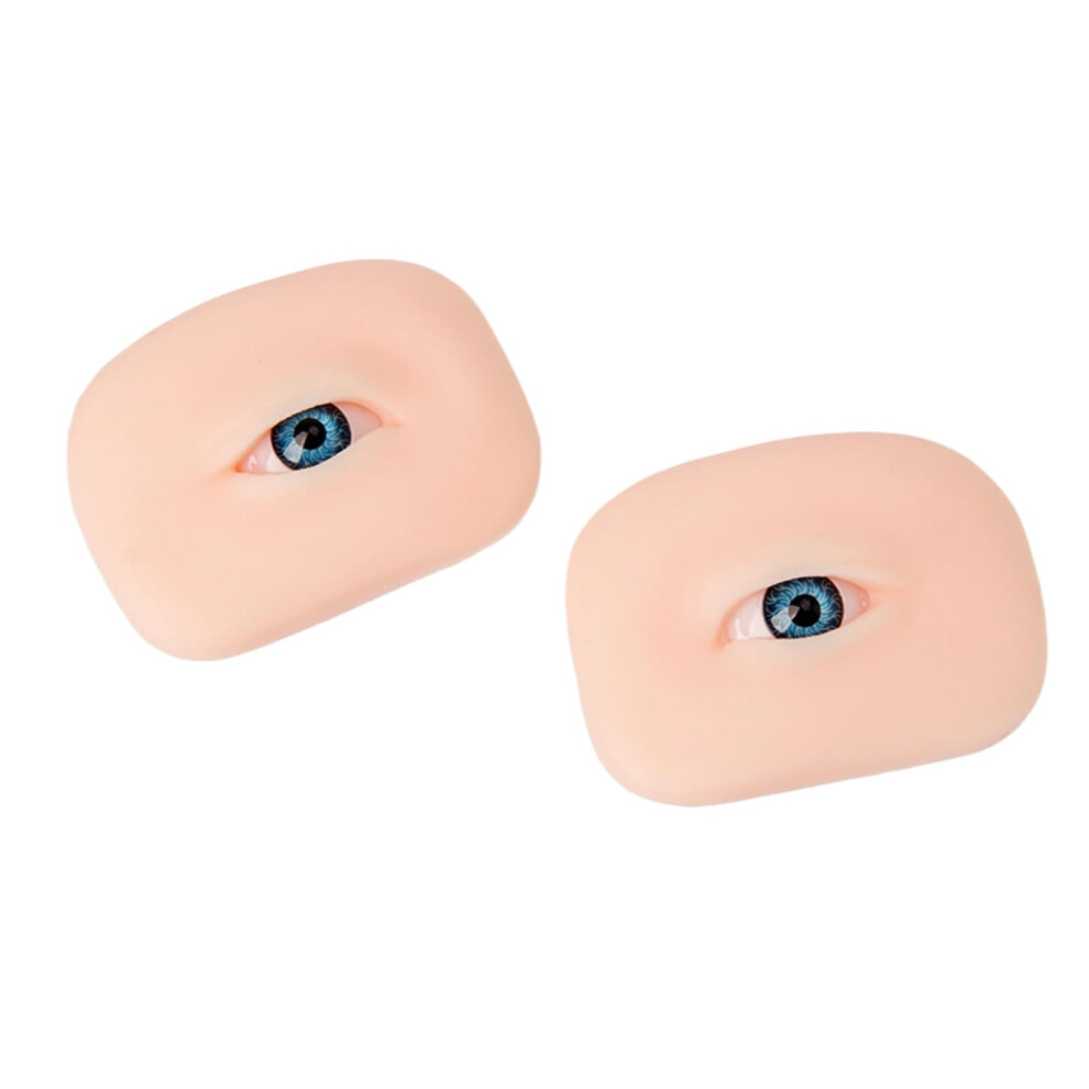 Blue Silicone Eye Model Pair With Eyeball For Makeup Practice And Realistic Eyebrow Training