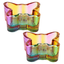 Nail Dappen Dish Set Butterfly Shape Multicolor Glass Nail Art Cup for Acrylic Liquid Mixing
