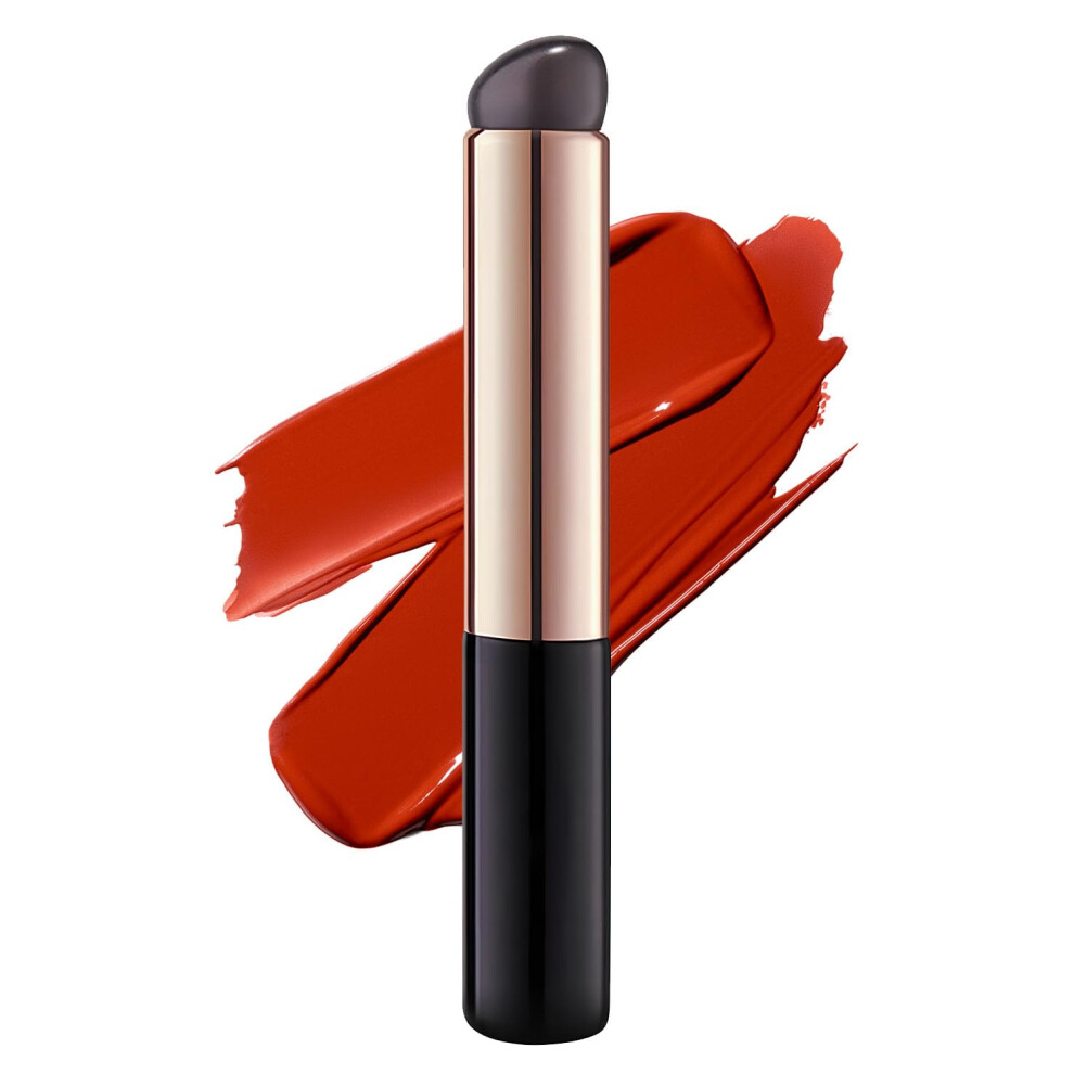Silicone Lip Brush for Dark Lips Exfoliation, Compact Lip Scrub and Lipstick Applicator Black Gold Tube