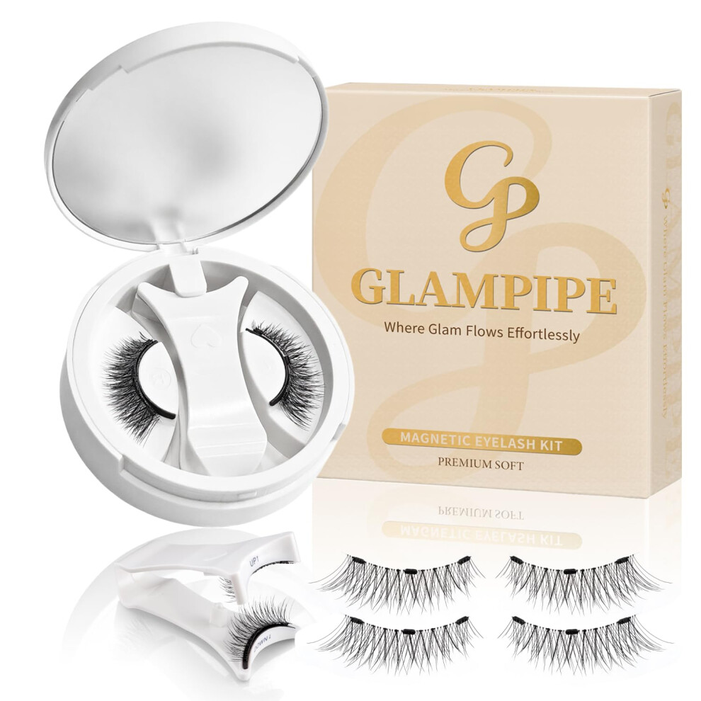Magnetic Eyelashes Without Eyeliner Glue Hold Lightweight Natural Reusable Wispy False Lashes