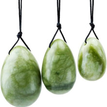 3pcs Green Jade Eggs Set for Pelvic Floor Training, Healing Crystal Yoni Eggs for Women