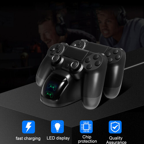 LED Charging Indicator PS4Controller Charger Dock Station Intelligent Protection Fast Charging Port Reliable Controller Stand 1