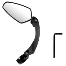 Durable Bike Mirror with Adjustable Viewing Angle, Three Dimensional Mounting for E Bikes, Shock Absorbing Cycling Mirror for All Terrain