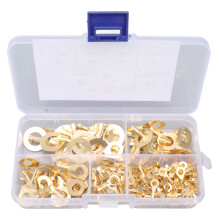 Kit d'assortiment de cosses Ă sertir en cuivre, connecteurs de fils en laiton, bornes Ă anneau en cuivre, large gamme d'applications,