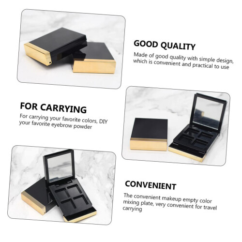 Empty Eyeshadow Palette with Mirror, 4 Grid Travel Makeup Compact Case for Eyeshadow Blush 1