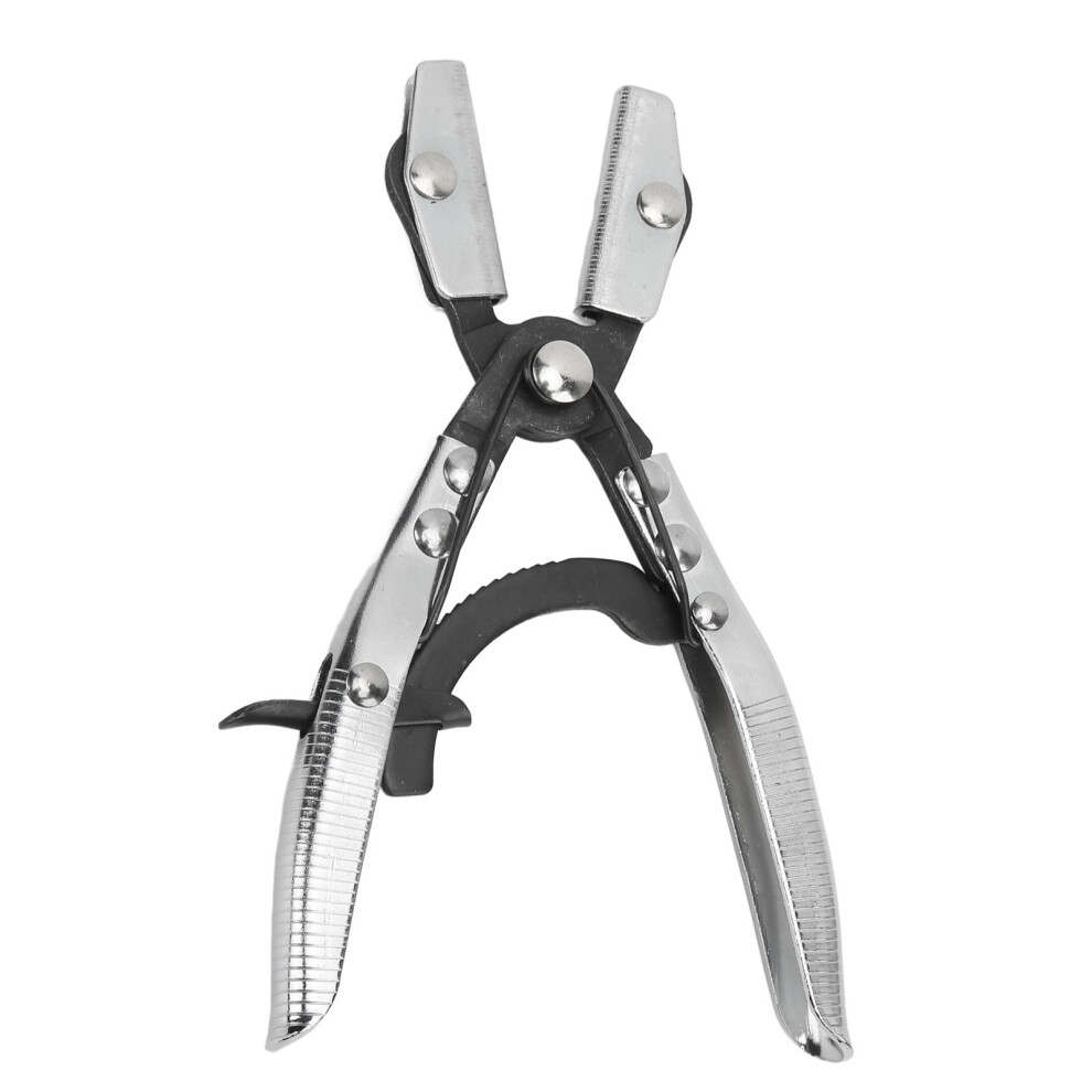 Universal Hose Clamp Plier Ratcheting Jaws Swivel Design For Automotive Radiator Brake Coolant Lines Locking Mechanism No Damage Precision Shut Off 9357860190817