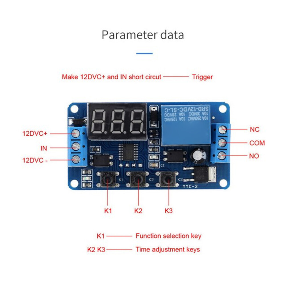 DC 12V Delay Relay with Memory Save
