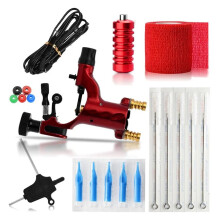 Tattoo Machine Kit for Beginners with Rotary Tattoo Pen, Power Supply and 5 Needles, White Dinosaur Doodle