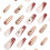 Fall Brown Maple Leaf Press On Nails Long Coffin Acrylic False Nails with Glue Thanksgiving Glossy Design 3