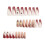 Fall Brown Maple Leaf Press On Nails Long Coffin Acrylic False Nails with Glue Thanksgiving Glossy Design 2