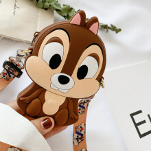 Cute Brown 3D Silicone Coin Wallet for Girls, Small Storage Pouch