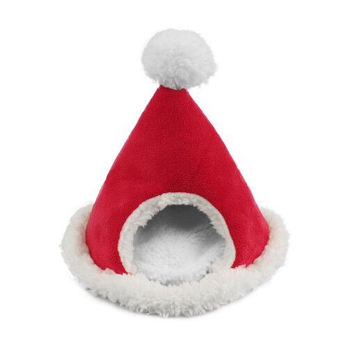 Nid de hamster de Noël en velours rouge, 140 mm