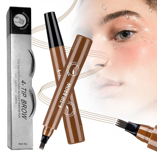 Microblading Eyebrow Pencil Waterproof with Precise MicroFork Tip for Natural LongLasting Brows Dark Brown