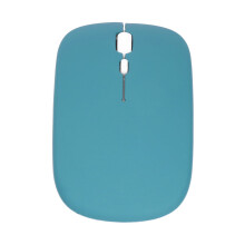 Rechargeable Wireless Mouse Dual Mode 2.4G Bluetooth 400mAh Cyan Black