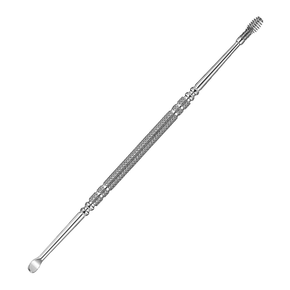 Stainless Steel Ear Wax Removal Tool Set 2PCS, Double Ended Ear Pick with Spiral and Spoon Heads for Precise Cleaning
