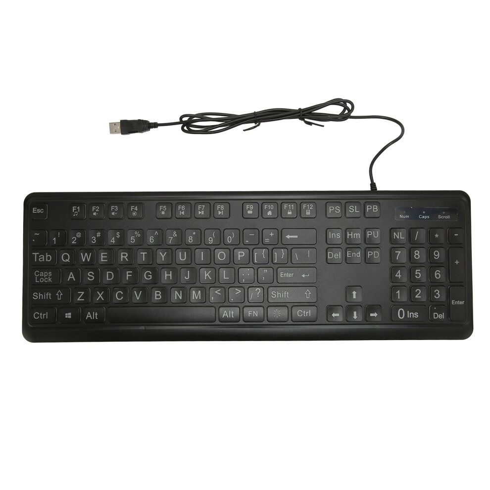 Plug And Play Multimedia Shortcut Keys Keyboard, Quiet Typing Experience With Large Print And Led Backlighting 9365509753712