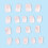 Pink and White Gradient Press on Nails Square Acrylic Full Cover Medium Length Reusable False Nails 24Pcs 3
