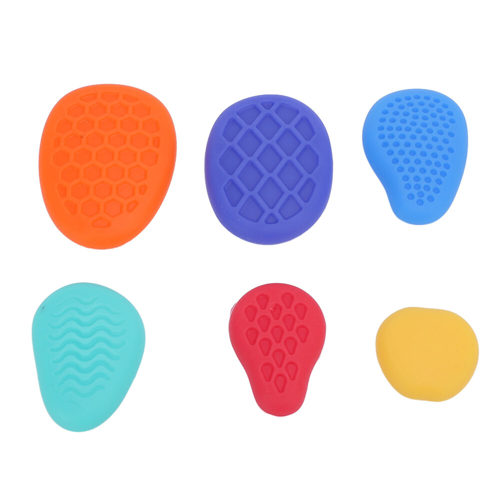 6pcs Silicone Sensory Stones for Kids, Textured Fingertip Toys