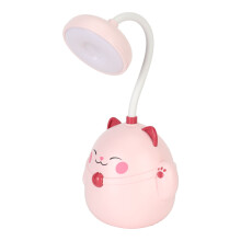 Pink Portable Foldable LED Desk Lamp with 600mAh Battery & Two Brightness Levels