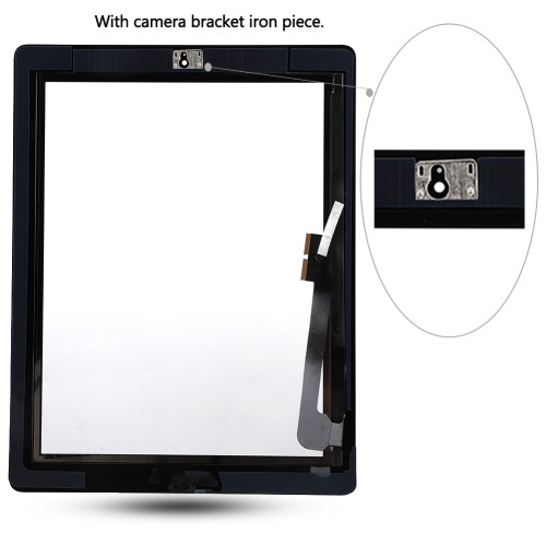 High Sensitivity Digitizer For iPad4Touch Screen Replacement Parts Front Panel Assembly With Preinstalled Adhesive And Home Button Camera Bracket 2