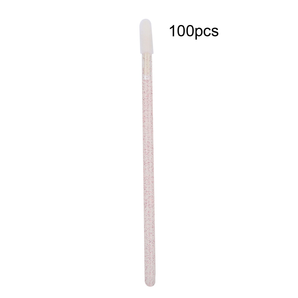 Lip Gloss Wands With Flocked Sponge Head Sloped Brush Head Design Soft Bristles Smooth Coverage Multi Purpose Disposable Lip Brushes Hygienic And