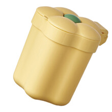 Yellow Flower Shape Desktop Trash Bin, Small Plastic Garbage Can, 250g