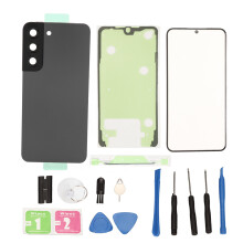 Abdeckung für Samsung Galaxy S22, Rückglas-Ersatz, Linsenrahmen, vorinstalliertes Klebeband, schnelle und einfache DIY-Reparatur, Werkzeugset