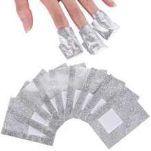 600 Piezas Envolturas de Aluminio para Uñas, Quitaesmalte en Aluminio con Almohadilla de Algodón Grande