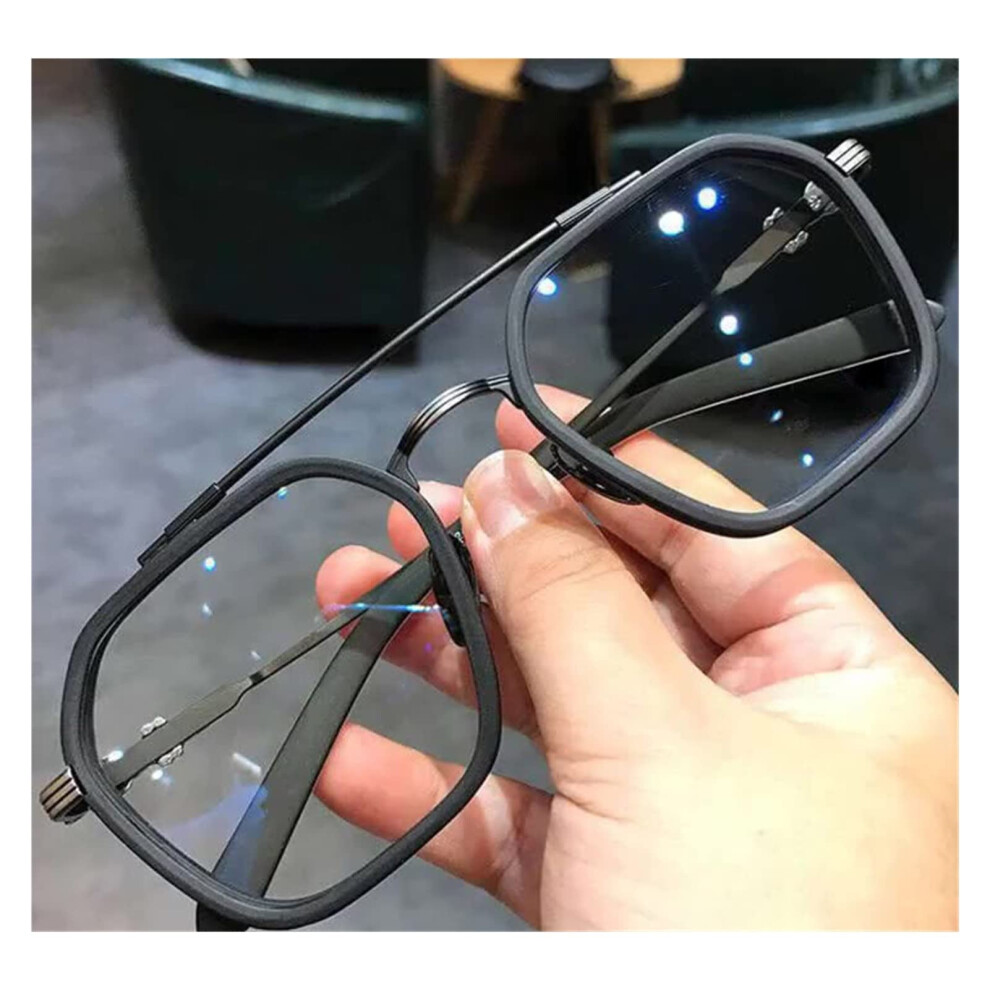 Blue Light Blocking Reading Glasses +3.5 Matte Black Retro Unisex AntiBlue Light Protection for Computer