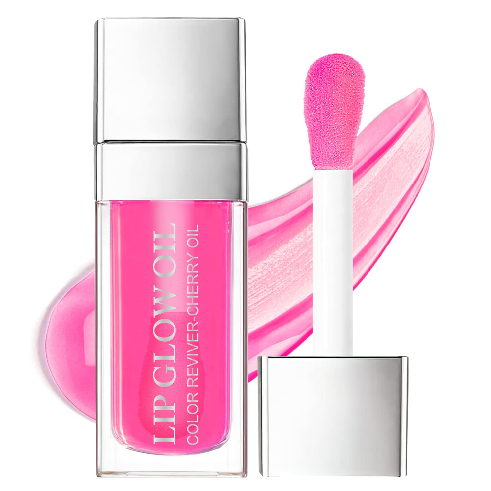 Aoowu Plumping Lip Oil Tinted, Moisturizing Lip Oil Long Lasting Nourishing Lip, Hydrating Lip Gloss Tint Lipstick For Women