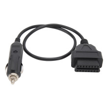 Nödströmförsörjningskabel OBD2-hanadapter cigarettändare minnessparare med omvänd anslutningsskydd fungerar med 12V DC-strömkälla