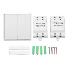 Draadloze lichtschakelaar met afstandsbediening, geen wifi, RF-bereikset met groot bereik, uitbreidbaar, geen bedrading nodig, IP66 waterdicht (plug
