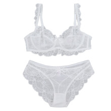 Wireless Chest Support Bra And Panty Set For Women Sexy Lace Lingerie Breathable Lightweight Deep V Neck Design Adjustable Straps Comfortable Special