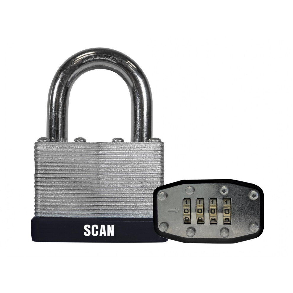 Scan Laminated Steel Combination Padlock 50Mm 5063750504384