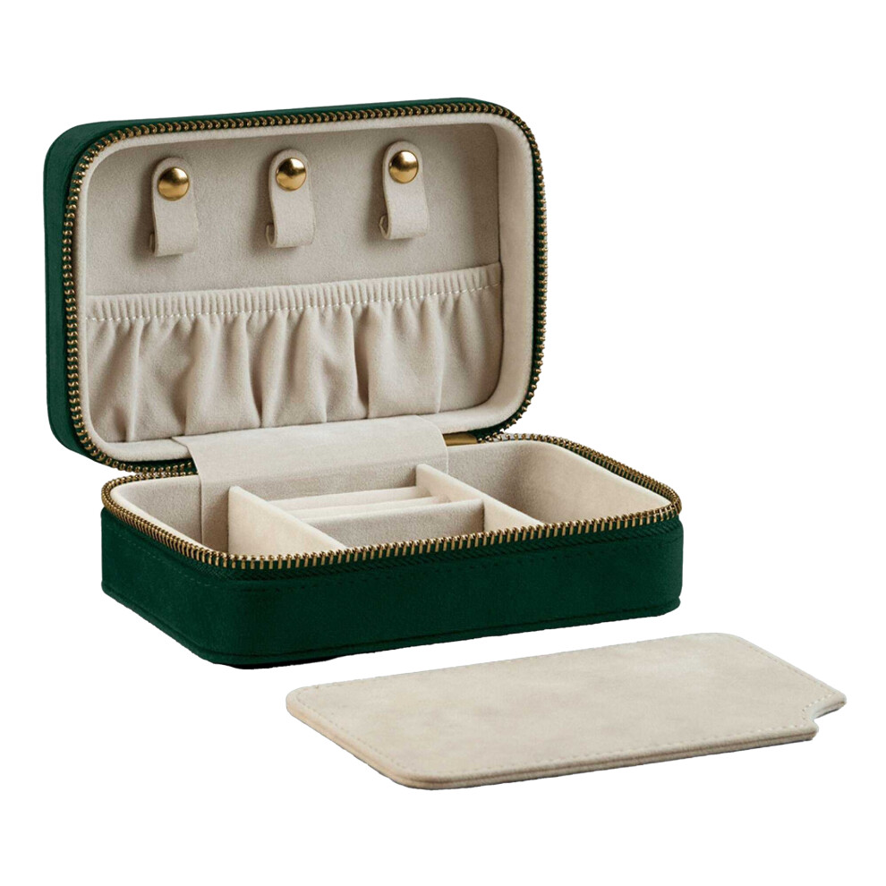 Bagbase (One Size, Dark Emerald) Velvet Travel Jewellery Box