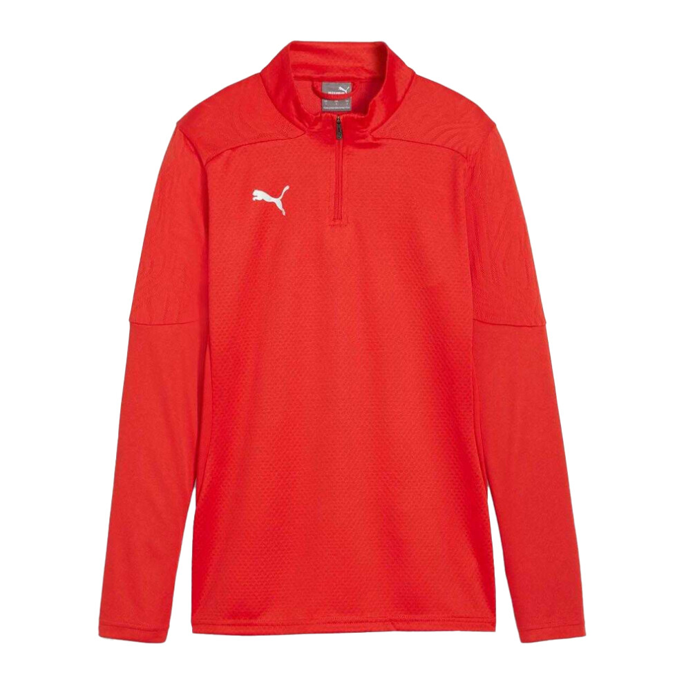 Puma (L, Red) Mens Teamfinal Quarter Zip Training Top