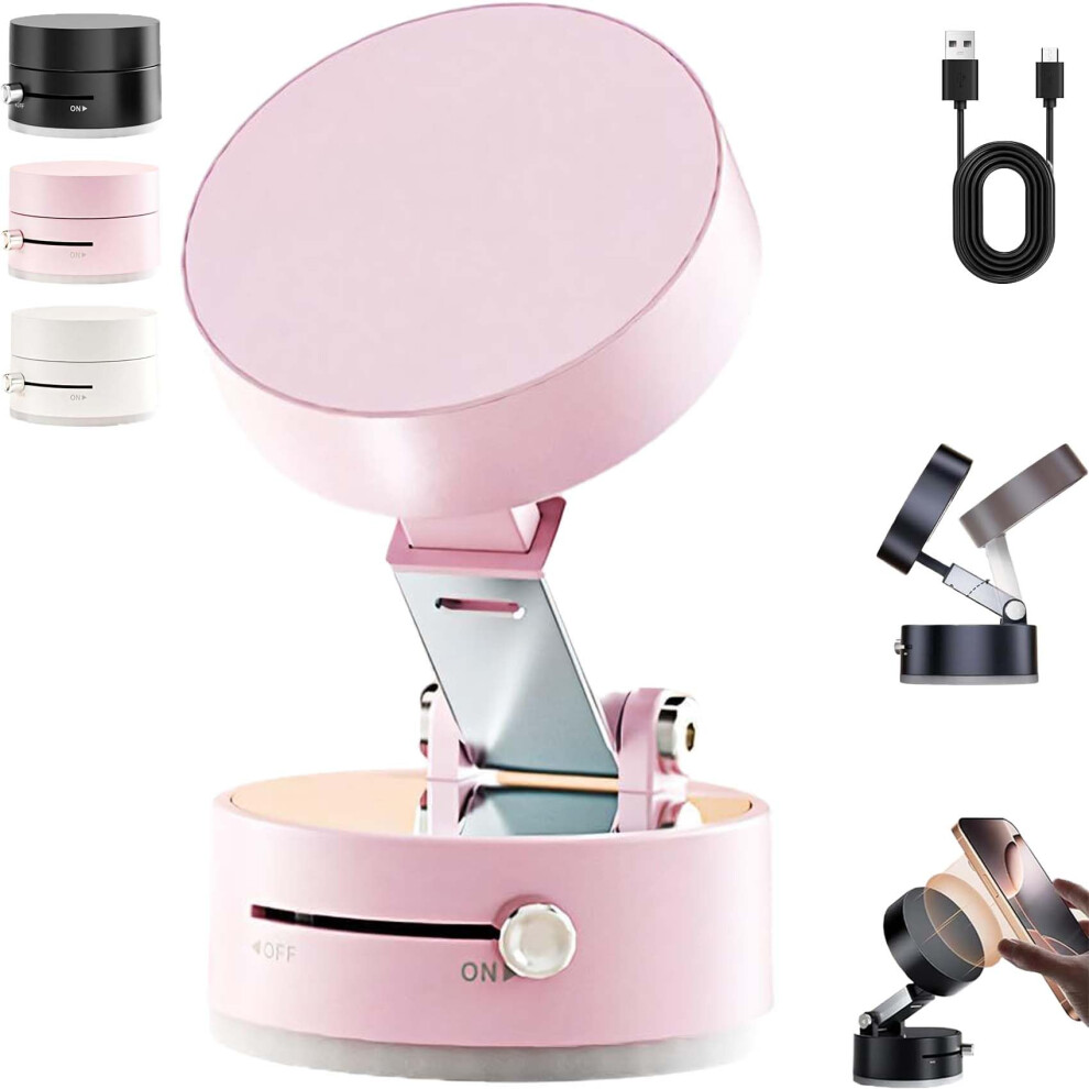 Magnetic Phone Holder With 360 Rotation, Foldable Vacuum Suction Mount For All Phones, Red 9092120823417