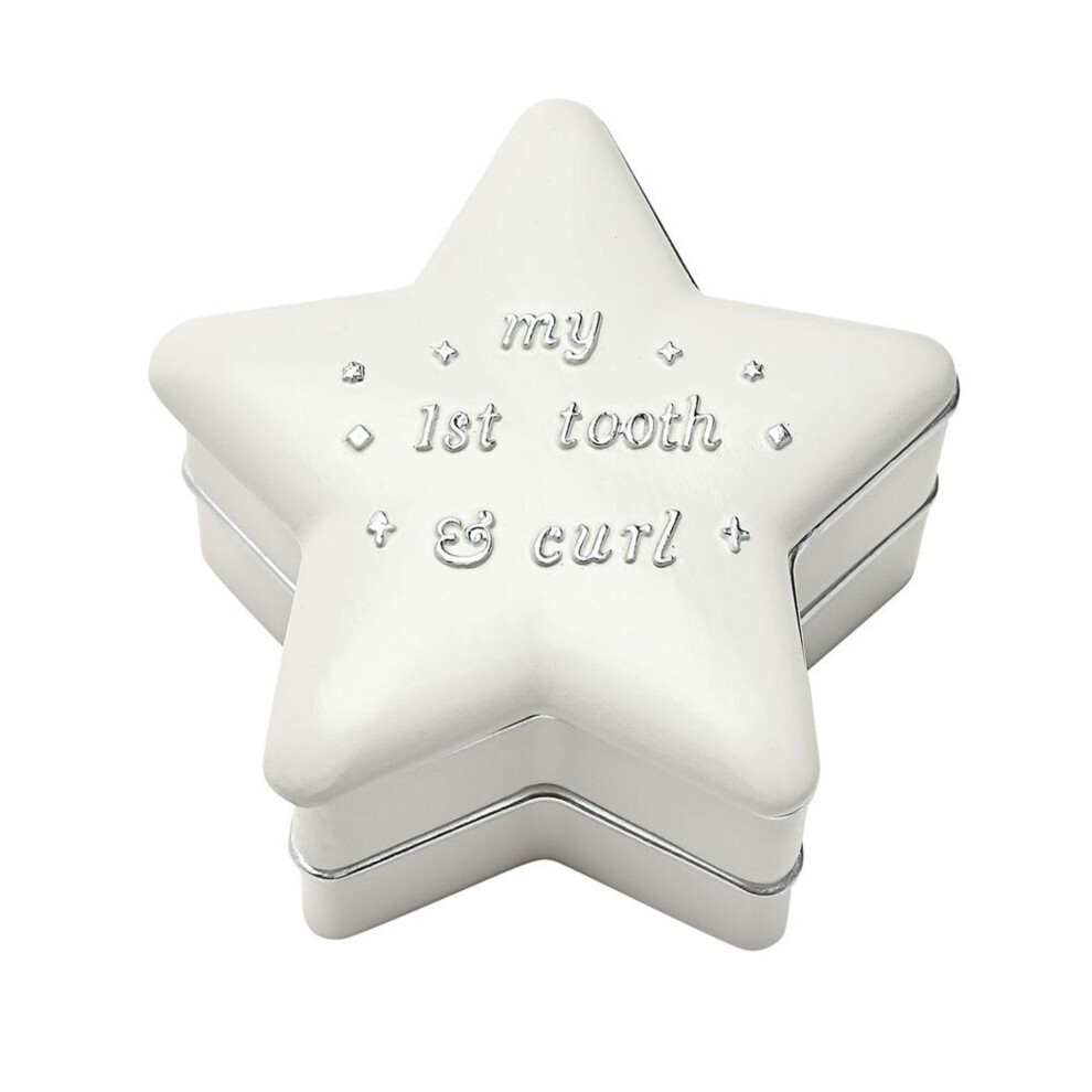 Bambino 'My 1St Tooth & Curl' Keepsake Box White/Silver Bambino By Juliana