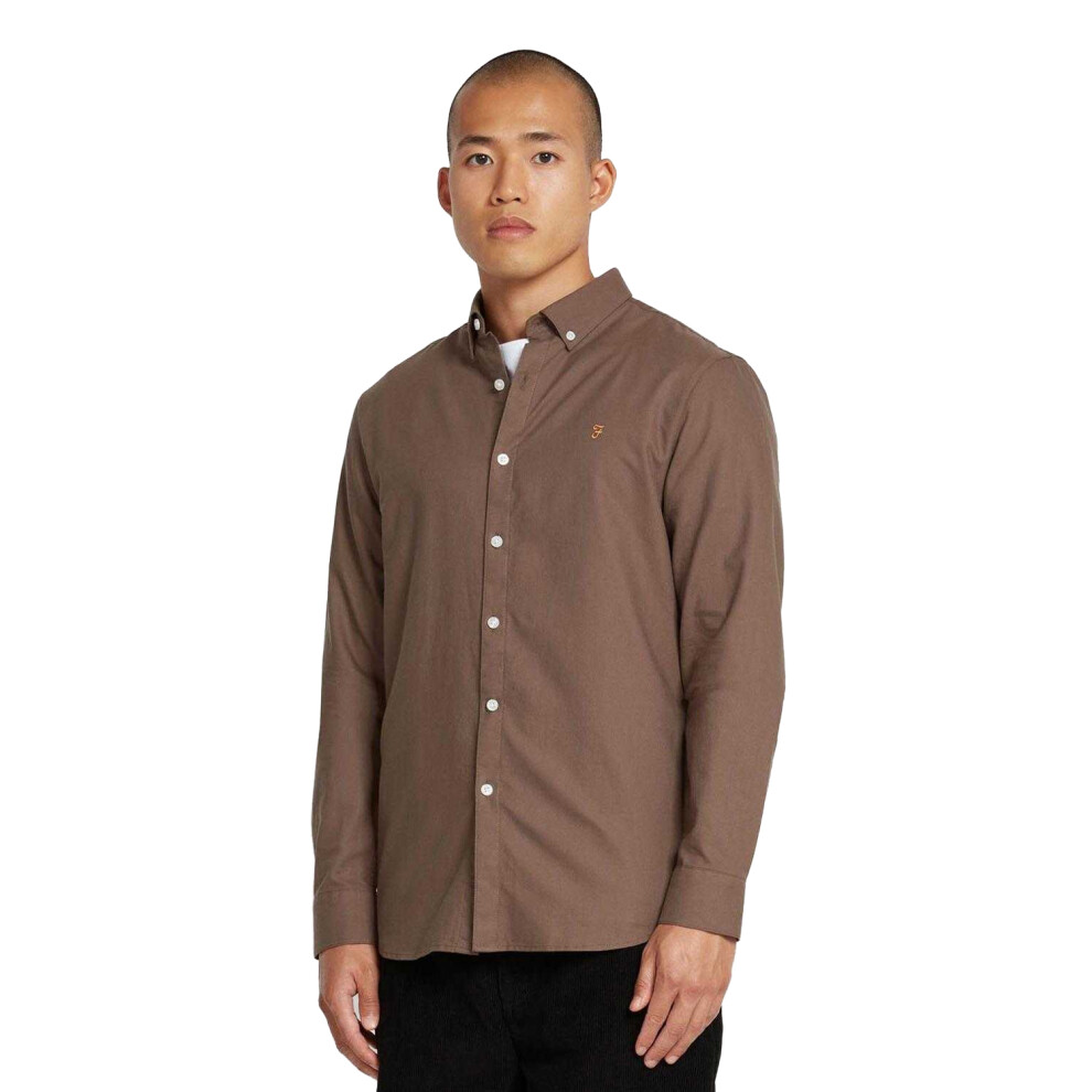 Farah (Xl, ) Mens Brewer Slim Shirt Grey
