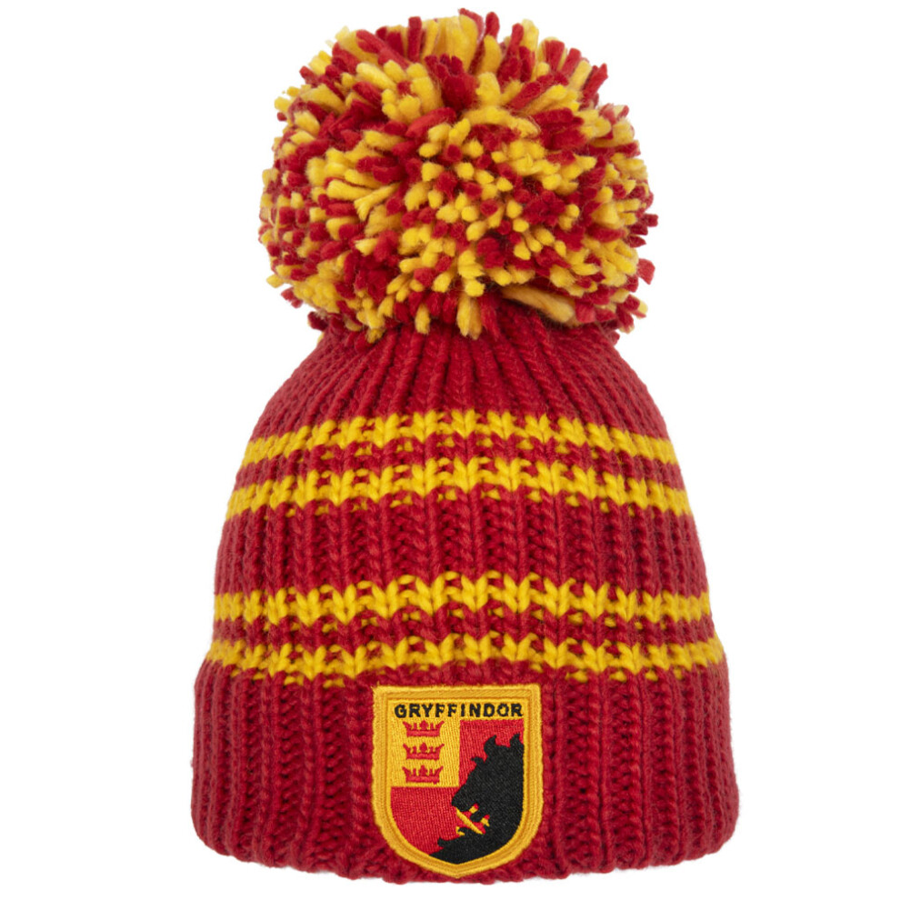 Harry Potter Unisex Adult Gryffindor Bobble Beanie Red